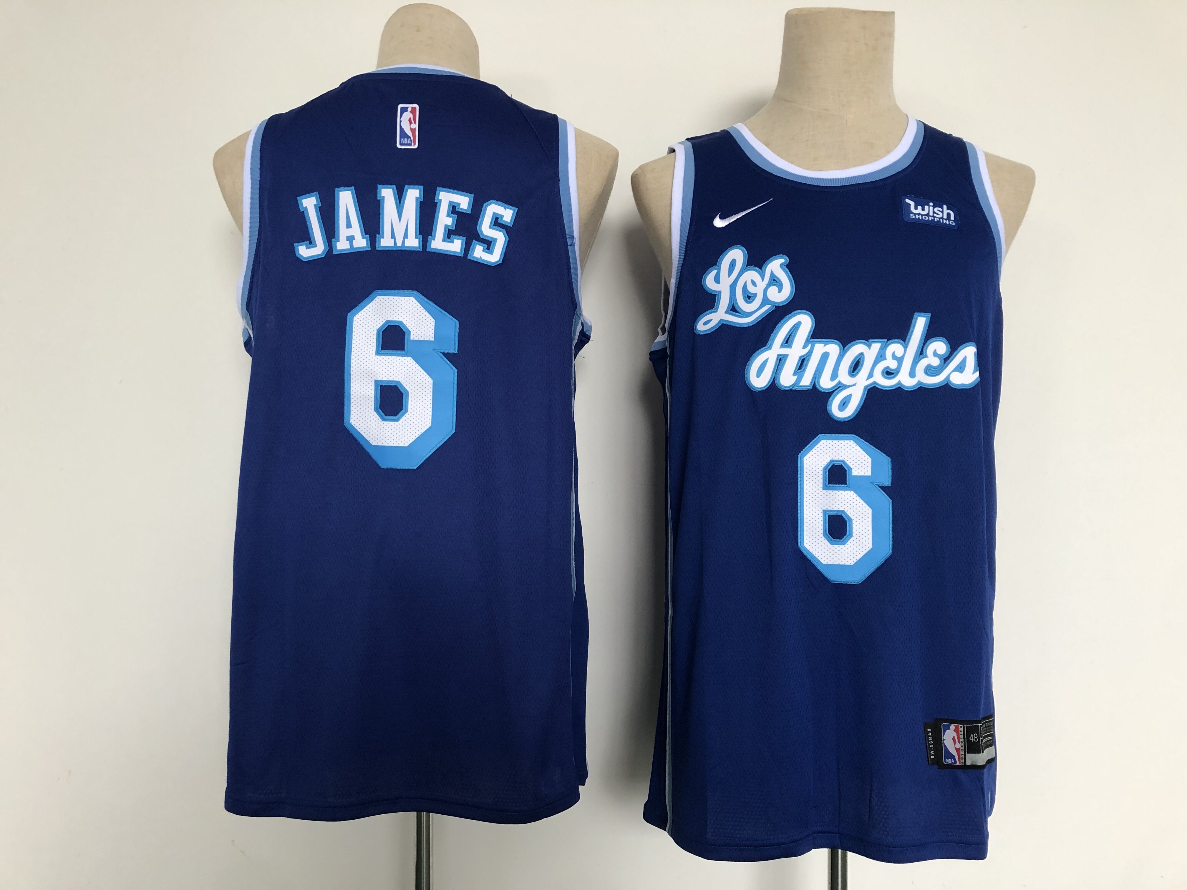 Men Los Angeles Lakers #6 James Blue Game Nike 2021 NBA Jersey